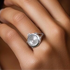 NIB Invicta Angel Women's Ring Watch - 17.5mm, Steel Silver Face